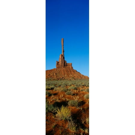 9 Perfect Pole - Yei Bi Chei & the Totem Pole Monument Valley Arizona Canvas Art - Panoramic Images (27 x 9)