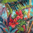 thumbnail image 2 of Oleson, Nanette 20x20 Black Ornate Wood Framed with Double Matting Museum Art Print Titled - Splash of the Tropics II, 2 of 4