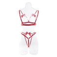 thumbnail image 4 of Lingerie for Women Breast Breasts Bowknot Color Matching Hollow Underwear Two Set Elegant Teddy Babydoll Dress for Women, 4 of 6
