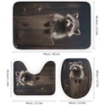 thumbnail image 3 of 4Pcs Rustic Cute Raccoon Shower Curtain Sets with Non-Slip Rugs, Toilet Lid Cover and U Shape Bath Mat, Wild Nature Modern Forest Animals Bathroom Sets Waterproof Shower Curtains with 12 Hooks, 3 of 8