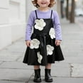 thumbnail image 2 of Ensemble 2 Pcs pour Enfant Garçon Fille Enfants Garçon Fille Col Rond Assorti Hauts T-Shirt Robe pour Enfant Bretelles Spaghetti Manches Longues Fleur Chaud 2 Pcs Mini Petite Robe Automne Hiver 2 Pcs Ensembles 2025 4 Ans, 2 of 5