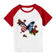 thumbnail image 4 of GERsome Girls Boys T-Shirts for 4th of July, American Flag Short Sleeve Tee, Crewneck T-Shirts for Kids, Sizes 4-5 Years, 4 of 7