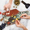 thumbnail image 4 of Egyptian Print Cutting Board, Papyrus with Graphic with Egyptian Language Vintage Art, Decorative Tempered Glass Cutting and Serving Board, Wine Bottle Shape, Red Cream, by Ambesonne, 4 of 5