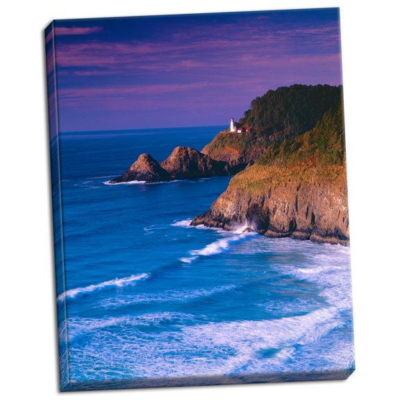 Gango Home Decor Heceta Head Lighthouse by Ike Leahy (Ready to Hang); One 22x28in Hand-Stretched Canvas