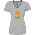 thumbnail image 3 of Inktastic Happy Fall Y'all, Pumpkin, Arrow, Fall, Autumn Women's V-Neck T-Shirt, 3 of 5