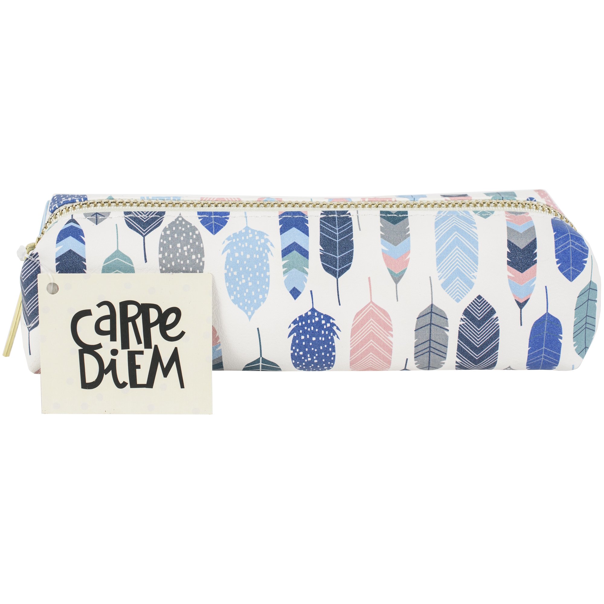 Carpe Diem Feathers Slim Pencil Case