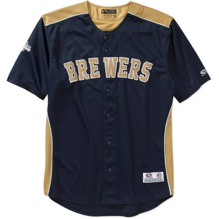 MLB Big Men's Milwaukee Brewers Mesh Team Jersey, Size 2XL