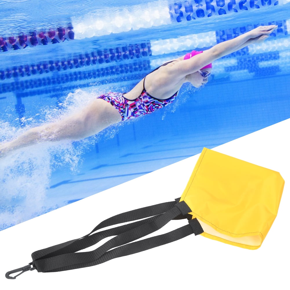 Crtynell Swim Trainer Swimming Strength Training Harness Resistance Belt with Mesh Pocket
