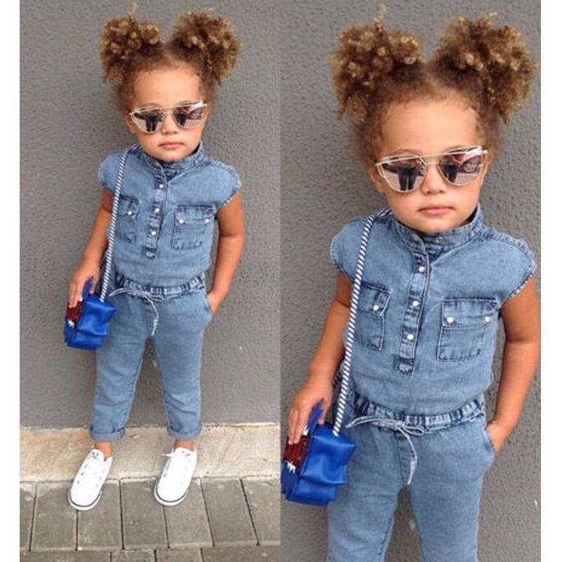 girls denim romper