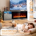 thumbnail image 4 of Easoger 70” Fireplace TV Stand for TVs up to 80", TV Stand with 36'' Electric Fireplace, LED Lights Entertainment Center, TV Console, Gray, 4 of 8