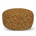 thumbnail image 1 of Leaves Pouf Cover with Zipper, Autumn Faded Leafage Foliage Forest Fall Woods Botanical Tree Shady Ecology Theme, Soft Decorative Fabric Unstuffed Case, 30" W X 17.3" L, Multicolor, by Ambesonne, 1 of 5