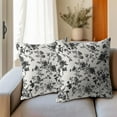 thumbnail image 5 of Black Floral Pillow Covers 18x18 Inch Set of 2 Black and Cream Chinoiserie Flower Outdoor Decorative Throw Pillows Vintage Rustic Toile Pillowcases Cushion Covers for Couch Home Decor, 5 of 6