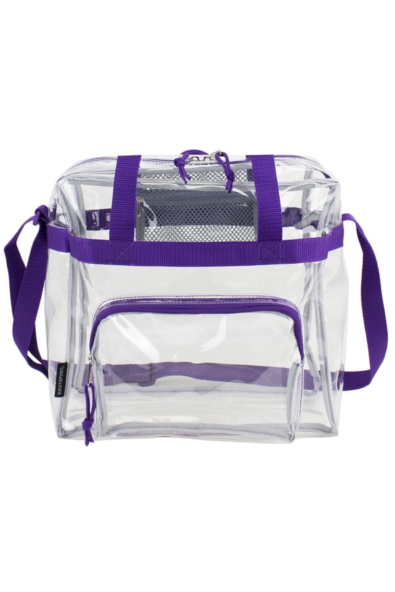 Unisex Clear Stadium Approved Tote Purple