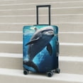 thumbnail image 6 of Fuzoiu Ice Blue Ocean Cute Dolphin Print Suitcase Cover,Washable Luggage Covers for Suitcase,Elastic Luggage Protector Cover,Scratch Resistant Travel Suitcase Covers-Medium, 6 of 7