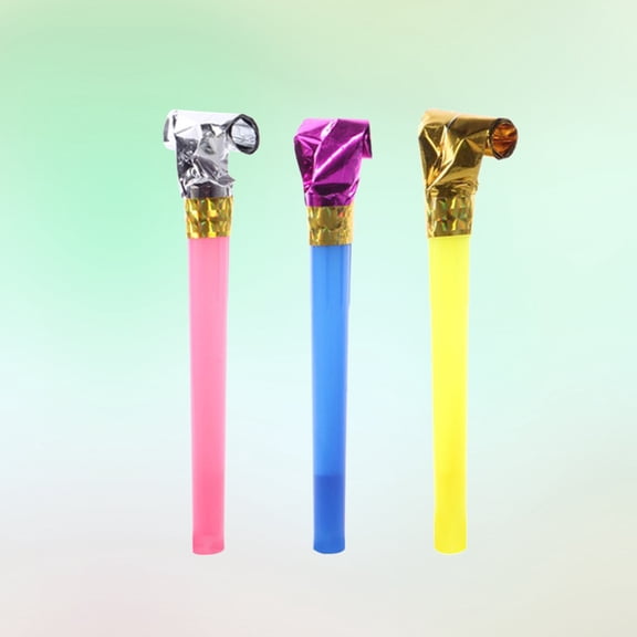 Toyvian Novelty Whistle Party Blowers 50Pcs Assorted Color Plastic