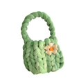 thumbnail image 2 of Bolso de crochet para mujer, con asa superior, elegante y suave, para fiesta de trabajo. verde, 2 of 9