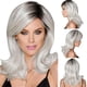 thumbnail image 1 of Pelucas onduladas de pelo largo y rizado Natural para mujer, color negro y gris, 1 of 5