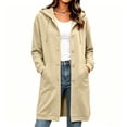 thumbnail image 2 of YFNNUP Women's Button Hoodies Long Tunic Sweatshirts Oversized Fleece Casual Long Sleeve Hoodie Jacket Coat with Pockets Beige,XXL, 2 of 7