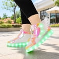 thumbnail image 7 of YUNICUS Kids LED Light Up High Top Sneakers for Boys & Girls, USB Rechargeable Flashing Luminous Wings Shoes Lightweight Casual Trainers Pink 27, 7 of 7