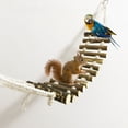 thumbnail image 1 of Natural Wooden Hamster Bridge Ladder Climbing Toy Rope Swing Parrot Bird Cage Accessories Interactive Exercise Activity Chew Gnaw Dispenser Set for Small Pet Animals, 1 of 3