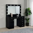 thumbnail image 2 of Acena 7-drawer Vanity Set with Lighting Black High Gloss, 2 of 13