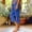 Blue, variant on Women's Side Split Stretch Capris Elastic Waist 7/8 Length Casual Daily Bottoms Solid Color Soft Stretchy Comfortable Wear Trousers with Pockets
