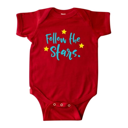 

Inktastic Follow The Stars - Blue Yellow Gift Baby Boy or Baby Girl Bodysuit