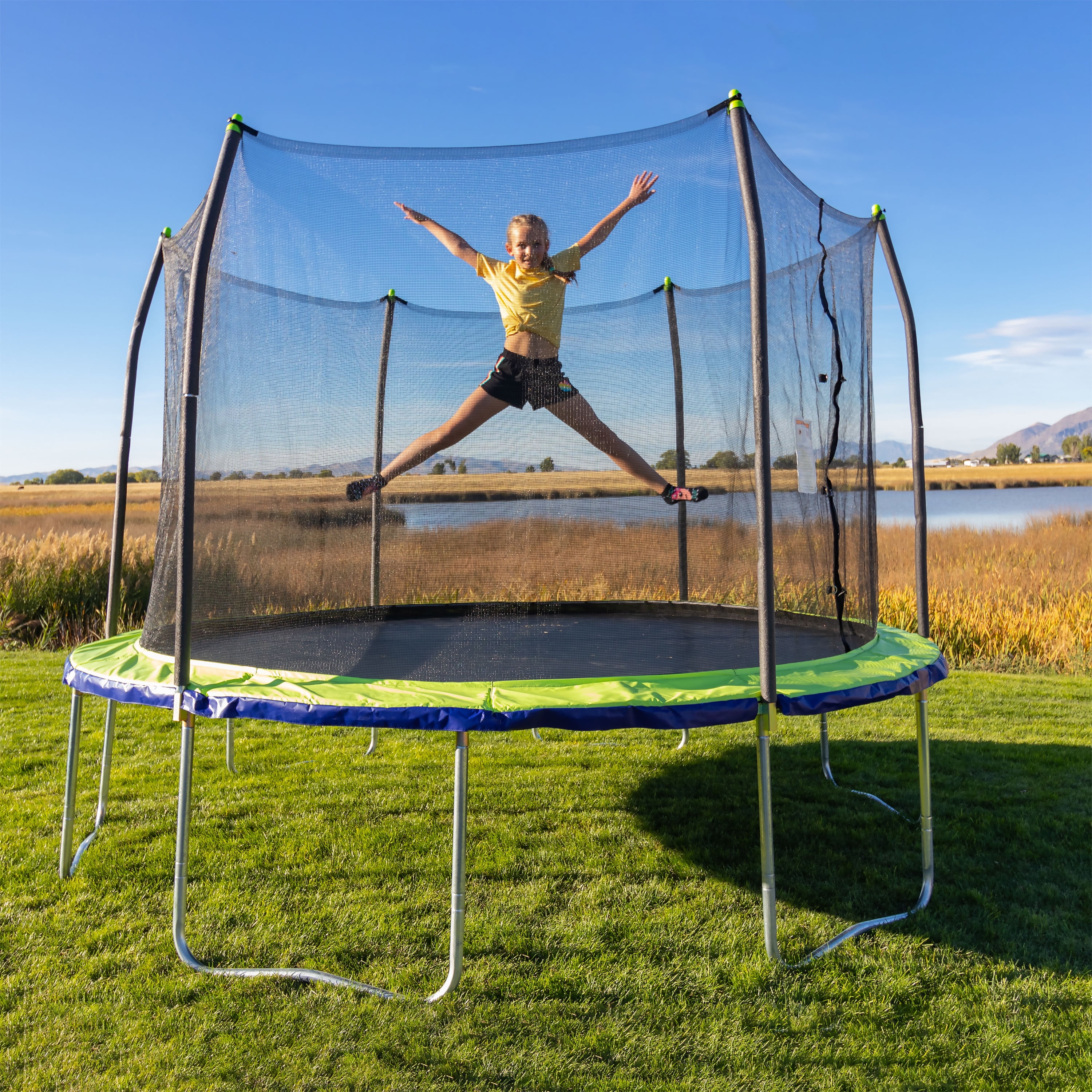 MIARHB 12 FT Kids Trampoline Suitable for Indoor and Outdoor Garden Workout use Fitness Trampolines Mini Trampoline with Enclosure Net