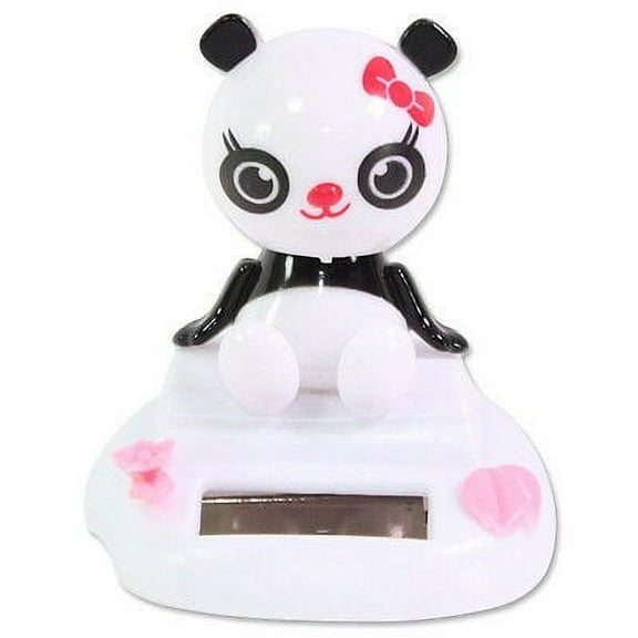 Sitting Bobblehead Panda Girl Solar Toy Home Decor B11206