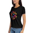 thumbnail image 4 of Womens Oversized Tshirt Graphic Butterfly Tees Crew Neck Summer Short Sleeve Cute Casual Basic Tees Tops S-3XL, 4 of 8
