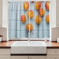 thumbnail image 2 of Ambesonne Fruit Kitchen Curtains, Apricots on Blue Wooden Table, 55"x45", Pale Blue and Apricot, 2 of 3