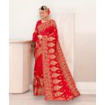 thumbnail image 3 of Red Georgette Heavy Embroidery Work Saree, Traditional Clothing for Women, 3 of 5