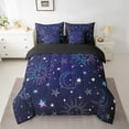 thumbnail image 2 of Manfei Glitter Boho Sun Bedding King Size, Bling Stars Print Bed Set, Mystic Starry Sky Reversible Bedding Sets King Size, Lightweight Bedroom Decoration, 7pcs, 2 of 7