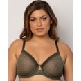 thumbnail image 6 of Sheer Mesh Full Coverage Unlined Underwire Bra - Olive Waves, 6 of 11