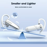 New Bee 2PC Bluetooth Headphones V5.0 Wireless (24H Talk Time/180D Standby) w/Mic, Dual Device Connectivity for iPhone/Android/Samsung/Laptop, Business Trucker Headsets,White
