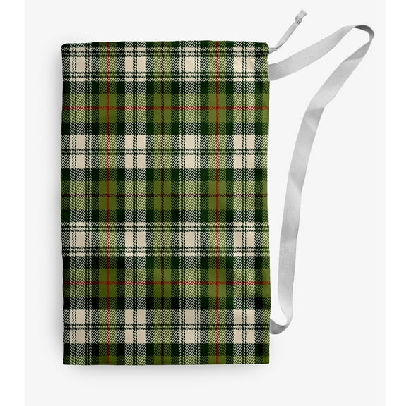 Simply Daisy Plaid 18 x 29 in Green Laundry Bag