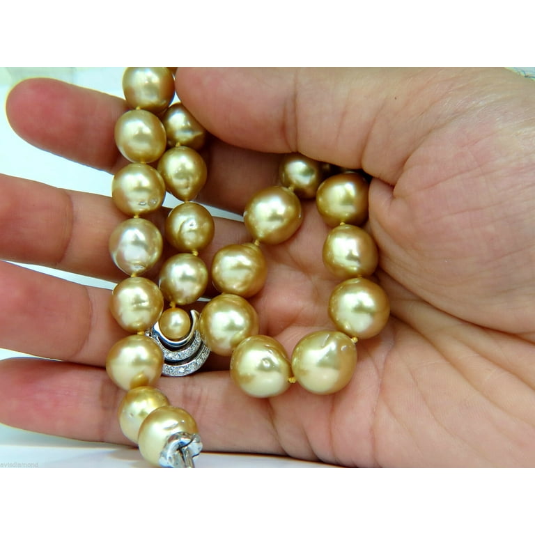 Yellow pearls necklace sale