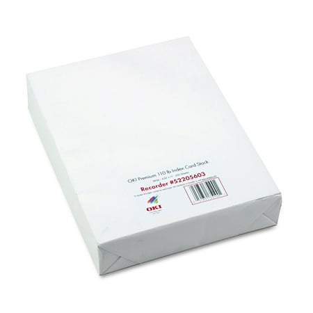 Oki Premium Card Stock, 110 lbs., Letter, White, 250 (Best Cardstock For Card Making)