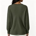 thumbnail image 4 of Edvintorg Fall Sweaters for Women V Neck Long Sleeve Casual Pullover Knit Sweater Winter Women Clothing Army Green XL, 4 of 6