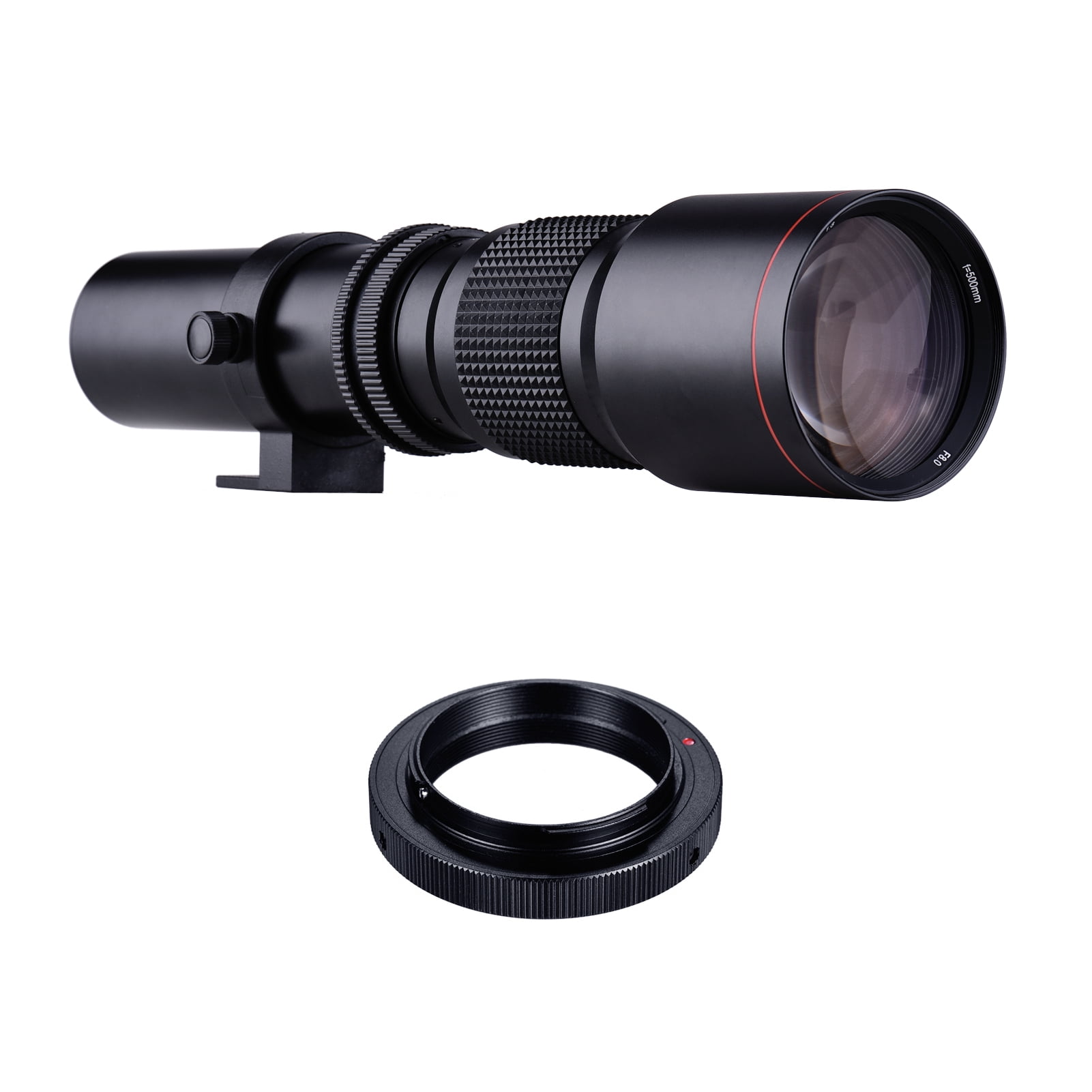 Promoten Uitdrukking Klassiek Andoer 500mm F8.0-32 Multi Coated Super Telephoto Lens Manual Zoom +  T-Mount to F-Mount Adapter Ring Kit Replacement for Nikon D3300 D3400 D3500  D5300 D5500 D5600 D610 D700 D7000 D7100 D7200 D750