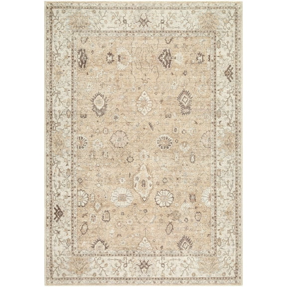 Hauteloom Yvon Living Room, Bedroom Area Rug - Traditional - Beige, Taupe, Ivory - 2'2" x 3'9"