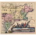 thumbnail image 3 of Seutter 13x12 Black Modern Framed Museum Art Print Titled - Novi Belgii In America Septentrionali, 3 of 5