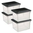 thumbnail image 1 of Sterilite 4-Pack File Box, Clear Storage Organizer Bin for Letter & Legal Hanging Folders, 1 of 12