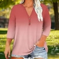 thumbnail image 2 of Posijego 3/4 Length Sleeve Womens Tops Plus Size Shirts Dressy V Neck Blouses Classic Spring Casual Tunics Shirts, 2 of 5