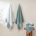 thumbnail image 2 of Modern Threads Allie Jacquard Border 6-Piece Cotton Towl Set, Mist, 2 of 15