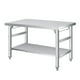 thumbnail image 2 of QinaQin Mesa plegable de acero inoxidable de uso rudo con capacidad de 920 lb, repisa ajustable para restaurante, cocina o uso doméstico, 2 of 7
