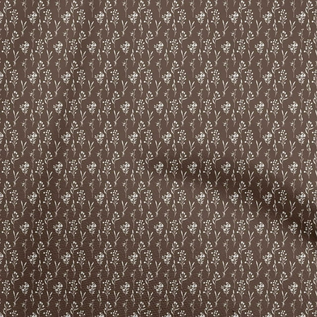 oneOone Polyester Spandex Brown Fabric Floral Sewing Craft Projects Fabric Prints By Yard 56 Inch Wide