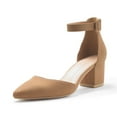 thumbnail image 1 of Dellytop Women's Pointed Toe Pumps Ankle Strap Buckle Chunky Block Heel Dress Sandals, 1 of 2