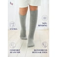 thumbnail image 4 of HUGH UGOLI Knee High Cotton Socks for Kids Girls Boys & Toddlers, Long School Uniform Socks, Soft & Comfortable,Light Gray, 7-8 Years Old, 4 Pairs, 4 of 5