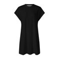 thumbnail image 4 of B91xZ Robe Midi Summer pour Femmes 2024 Manches Courtes Col en V Robe Pull Boutonnée Tricotée Ajustée Élégante Maxi Robes, Noir TTG, 4 of 4